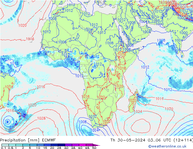 Neerslag ECMWF do 30.05.2024 06 UTC