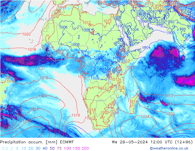 Toplam Yağış ECMWF Çar 29.05.2024 12 UTC