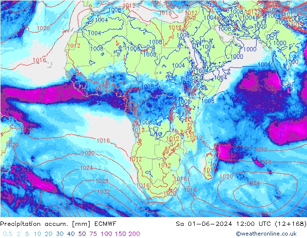 Totale neerslag ECMWF za 01.06.2024 12 UTC