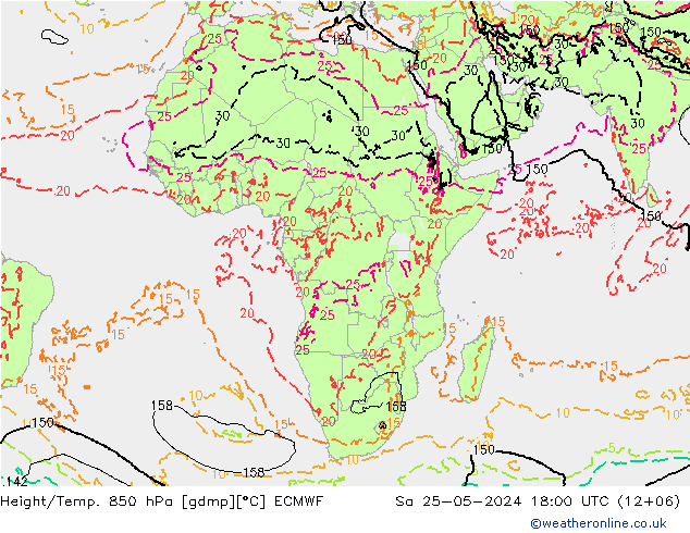 Z500/Rain (+SLP)/Z850 ECMWF  25.05.2024 18 UTC