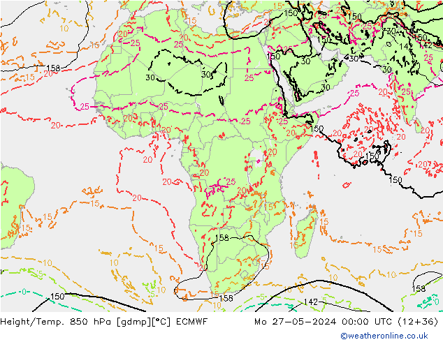 Z500/Rain (+SLP)/Z850 ECMWF Mo 27.05.2024 00 UTC