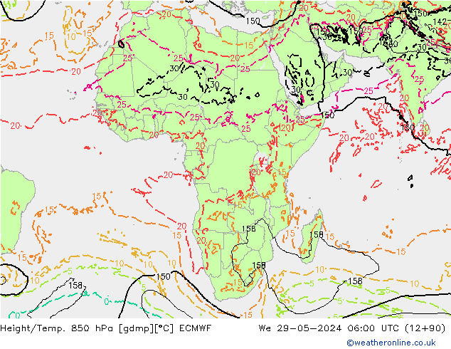 Height/Temp. 850 hPa ECMWF  29.05.2024 06 UTC