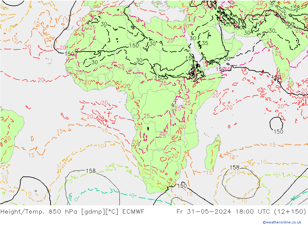 Z500/Rain (+SLP)/Z850 ECMWF ven 31.05.2024 18 UTC