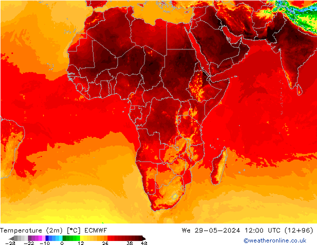 карта температуры ECMWF ср 29.05.2024 12 UTC