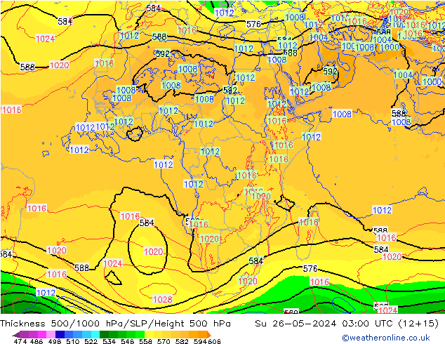 Thck 500-1000hPa ECMWF Dom 26.05.2024 03 UTC