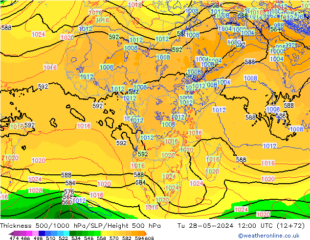 Thck 500-1000hPa ECMWF  28.05.2024 12 UTC