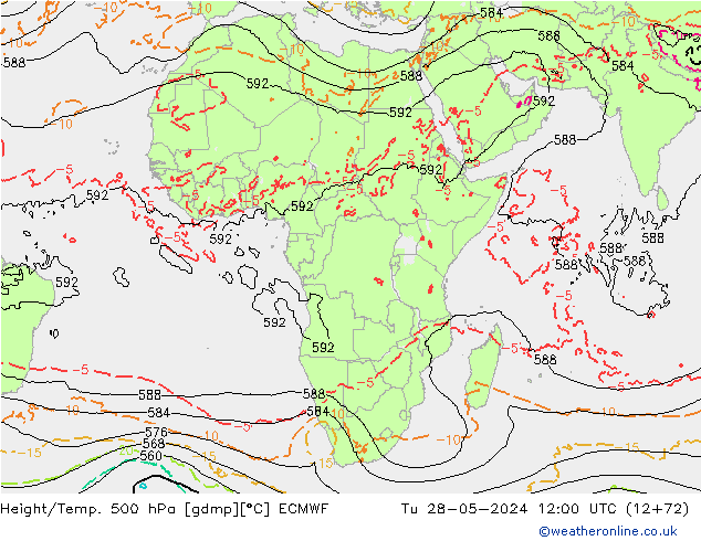 Z500/Rain (+SLP)/Z850 ECMWF ��� 28.05.2024 12 UTC