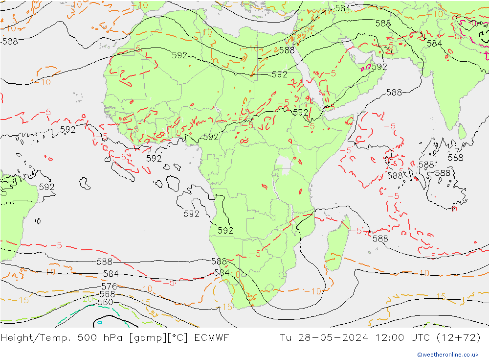 Z500/Rain (+SLP)/Z850 ECMWF ��� 28.05.2024 12 UTC