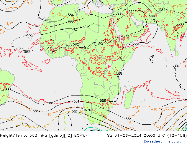 Z500/Rain (+SLP)/Z850 ECMWF sab 01.06.2024 00 UTC