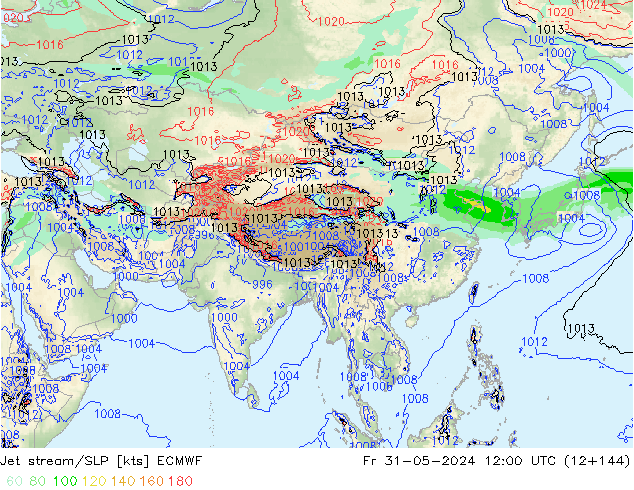 Polarjet/Bodendruck ECMWF Fr 31.05.2024 12 UTC