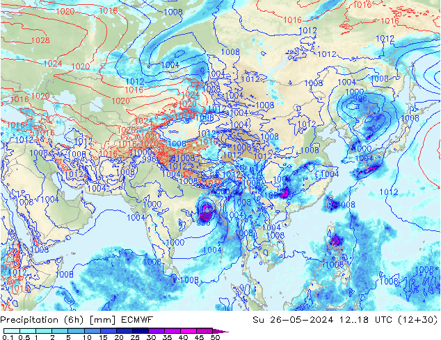 Z500/Rain (+SLP)/Z850 ECMWF So 26.05.2024 18 UTC