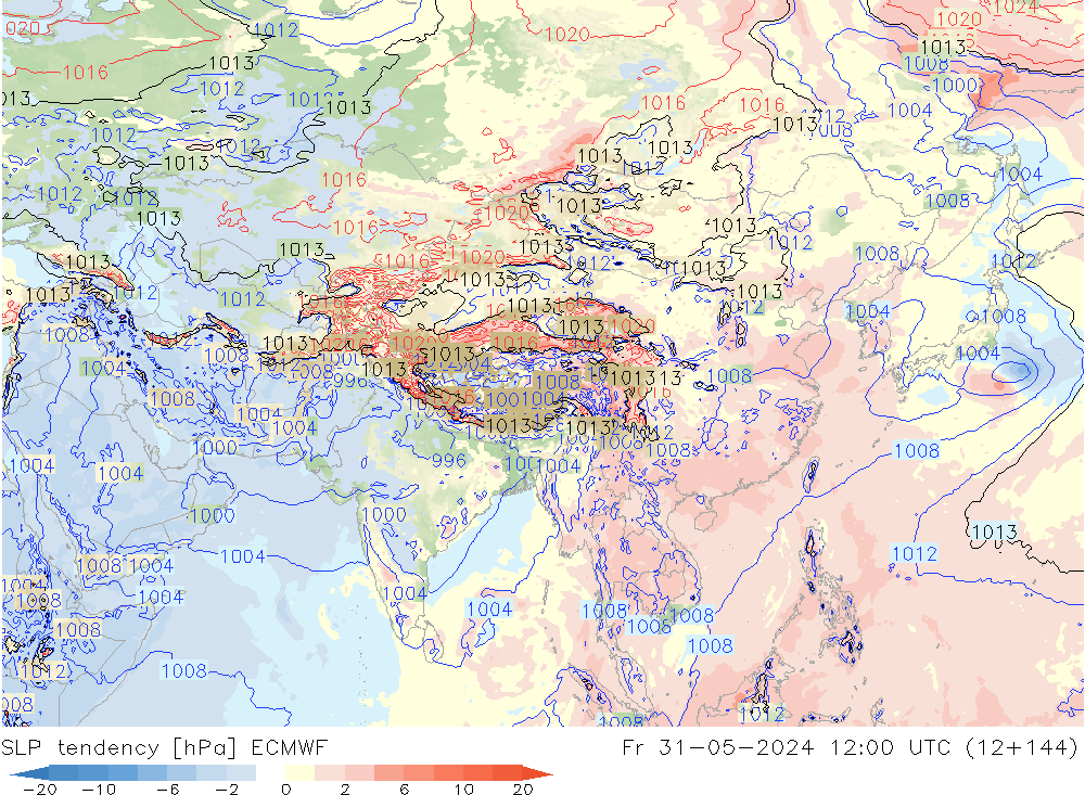 SLP tendency ECMWF Fr 31.05.2024 12 UTC