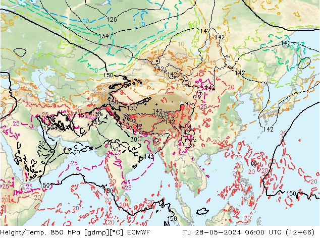 Z500/Rain (+SLP)/Z850 ECMWF Tu 28.05.2024 06 UTC