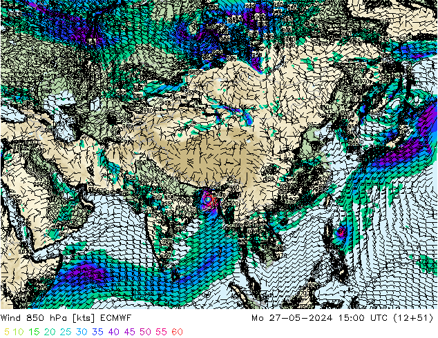 Wind 850 hPa ECMWF ma 27.05.2024 15 UTC