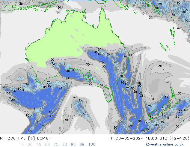 RH 300 hPa ECMWF Do 30.05.2024 18 UTC