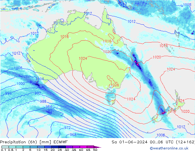 Z500/Rain (+SLP)/Z850 ECMWF сб 01.06.2024 06 UTC