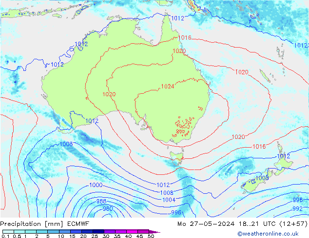 precipitação ECMWF Seg 27.05.2024 21 UTC