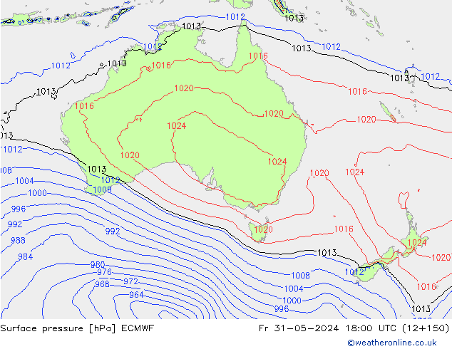 Pressione al suolo ECMWF ven 31.05.2024 18 UTC