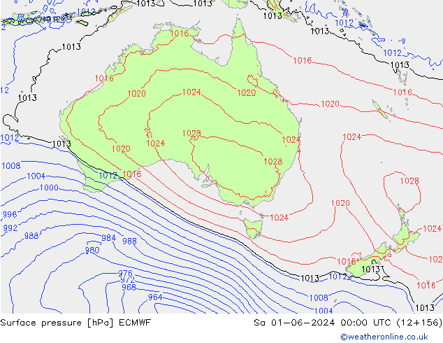 Atmosférický tlak ECMWF So 01.06.2024 00 UTC