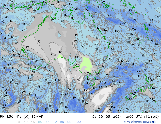 RH 850 hPa ECMWF  25.05.2024 12 UTC