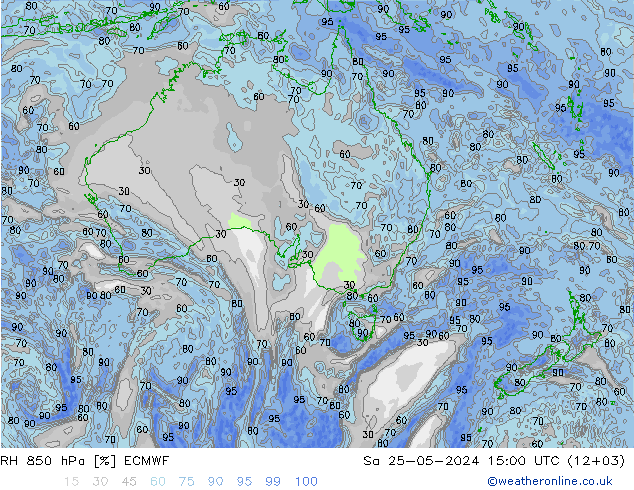 RH 850 hPa ECMWF sab 25.05.2024 15 UTC