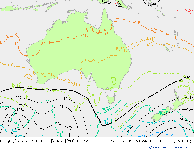 Z500/Rain (+SLP)/Z850 ECMWF Sa 25.05.2024 18 UTC