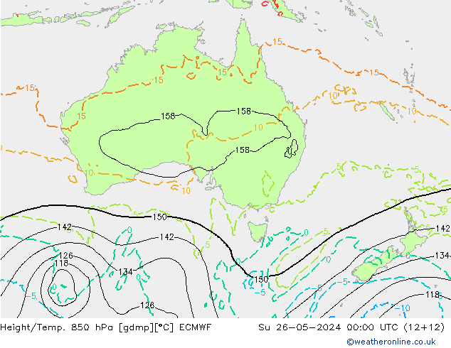 Z500/Rain (+SLP)/Z850 ECMWF Su 26.05.2024 00 UTC