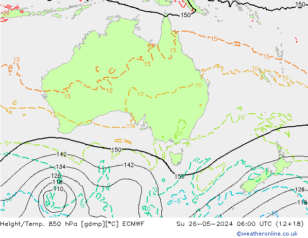 Z500/Rain (+SLP)/Z850 ECMWF Su 26.05.2024 06 UTC