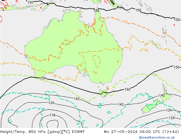 Height/Temp. 850 hPa ECMWF lun 27.05.2024 06 UTC