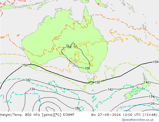 Height/Temp. 850 hPa ECMWF Seg 27.05.2024 12 UTC