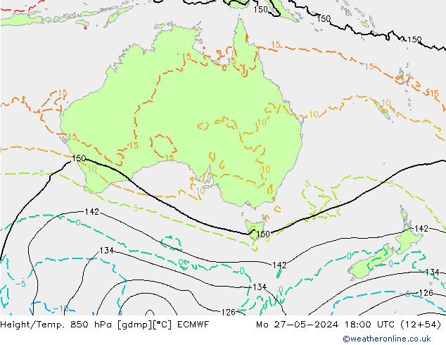 Z500/Rain (+SLP)/Z850 ECMWF pon. 27.05.2024 18 UTC