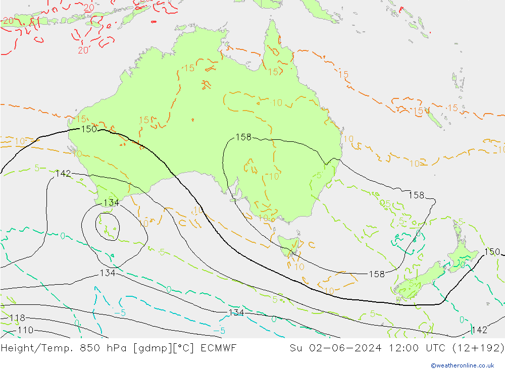 Z500/Rain (+SLP)/Z850 ECMWF dim 02.06.2024 12 UTC