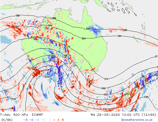 T-Adv. 500 hPa ECMWF Çar 29.05.2024 12 UTC