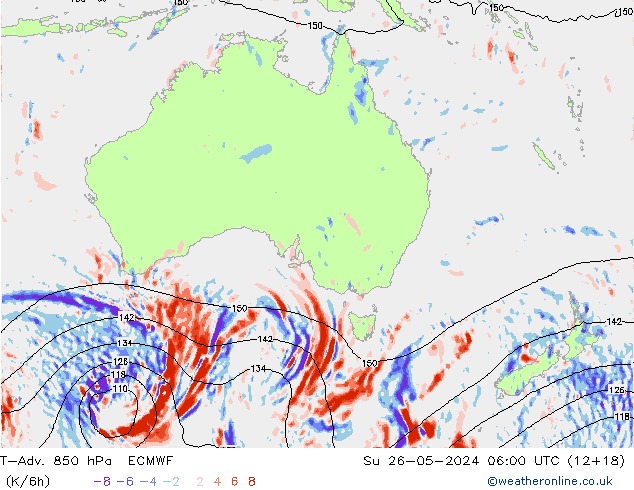 T-Adv. 850 hPa ECMWF Dom 26.05.2024 06 UTC