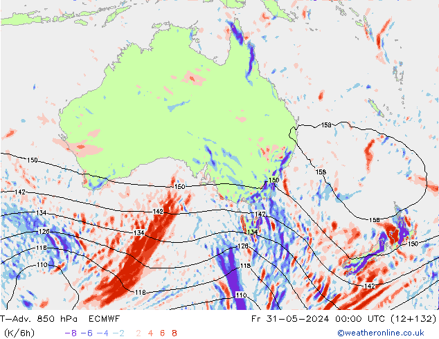 T-Adv. 850 hPa ECMWF Cu 31.05.2024 00 UTC