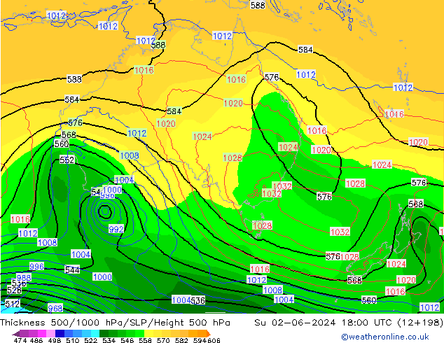 Thck 500-1000hPa ECMWF Su 02.06.2024 18 UTC