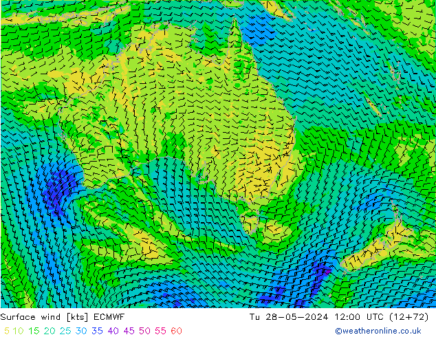 Neerslag 6h/Wind 10m/950 ECMWF di 28.05.2024 12 UTC