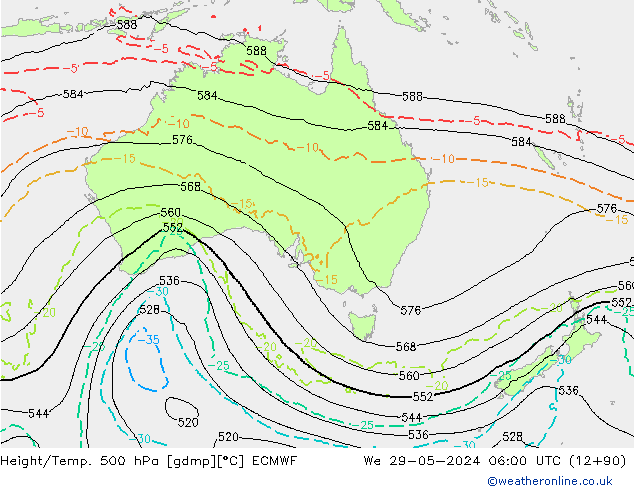 Z500/Rain (+SLP)/Z850 ECMWF  29.05.2024 06 UTC