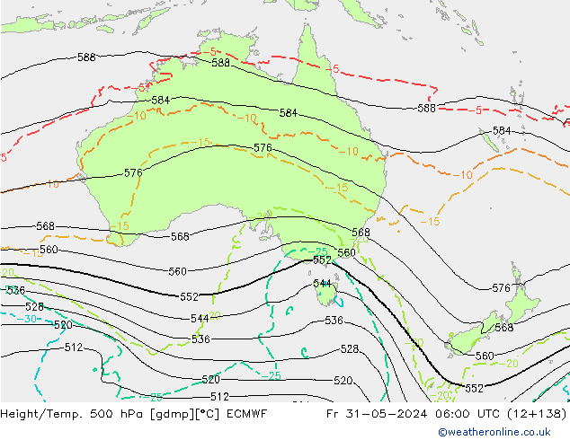 Z500/Yağmur (+YB)/Z850 ECMWF Cu 31.05.2024 06 UTC