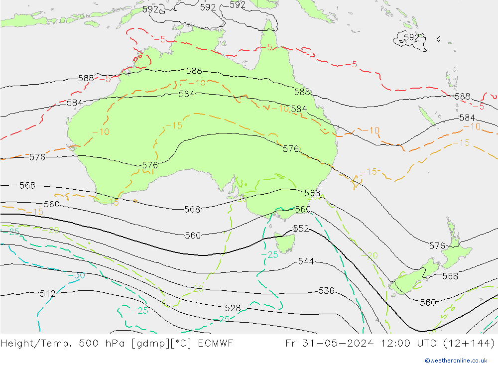 Z500/Regen(+SLP)/Z850 ECMWF vr 31.05.2024 12 UTC