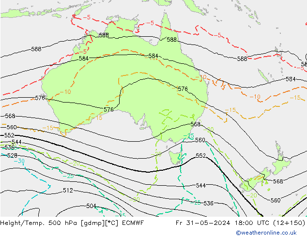 Z500/Rain (+SLP)/Z850 ECMWF Fr 31.05.2024 18 UTC