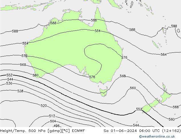 Z500/Rain (+SLP)/Z850 ECMWF sab 01.06.2024 06 UTC