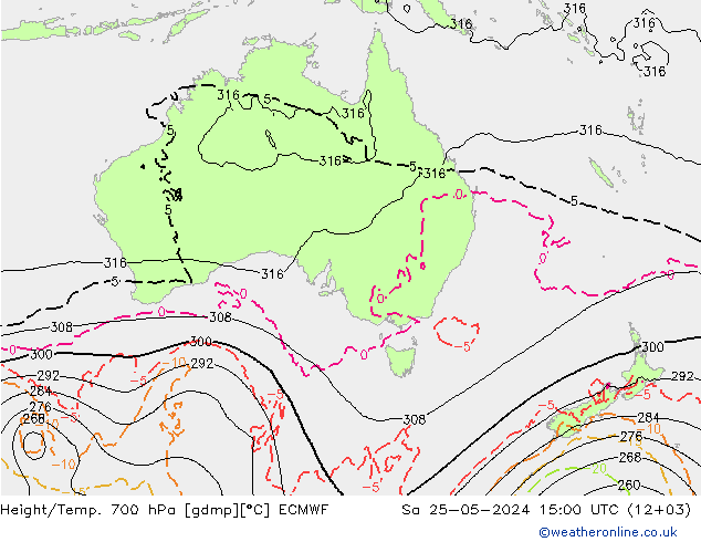 Height/Temp. 700 hPa ECMWF  25.05.2024 15 UTC