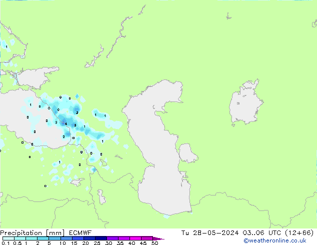 Srážky ECMWF Út 28.05.2024 06 UTC