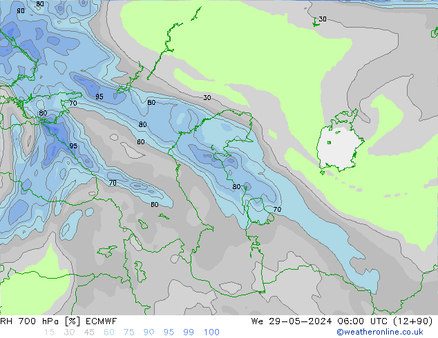 RV 700 hPa ECMWF wo 29.05.2024 06 UTC