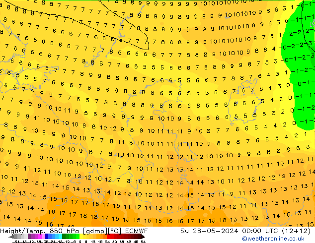 Z500/Rain (+SLP)/Z850 ECMWF dom 26.05.2024 00 UTC