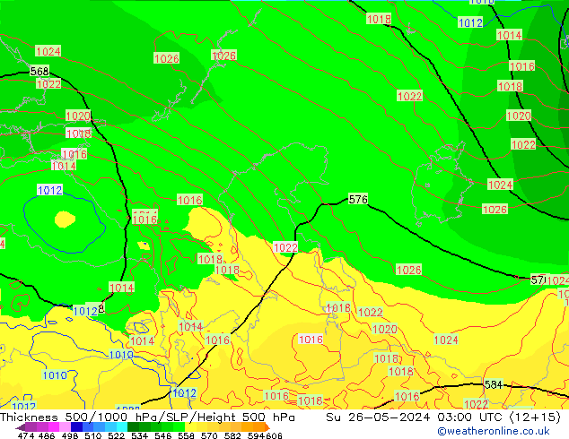 Thck 500-1000hPa ECMWF Su 26.05.2024 03 UTC