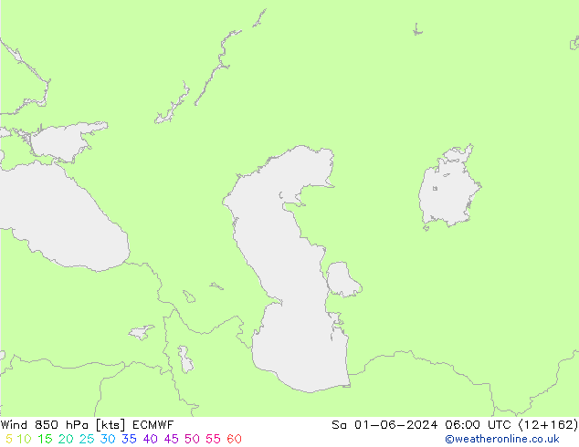 Vento 850 hPa ECMWF Sáb 01.06.2024 06 UTC