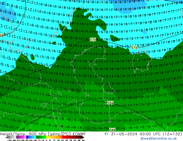 Z500/Rain (+SLP)/Z850 ECMWF Fr 31.05.2024 00 UTC