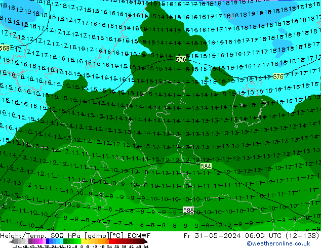 Z500/Rain (+SLP)/Z850 ECMWF Fr 31.05.2024 06 UTC